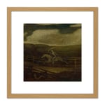 Pinkham Ryder Race Track Death Pale Horse 8X8 Inch Square Wooden Framed Wall Art Print Picture with Mount
