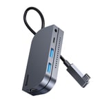 Baseus 6in1 USB Type C multifunktionell HUB, minneskortläsare (USB 3.0, HDMI, micro SD) Strömförsörjning 60W - Grå (CAHUB-CWJ0G)