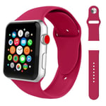 Apple Watch Iwatch Series 38/40/42/44mm Soft Sport Strap Band Rose Red 42mm/44mm