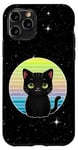 Coque pour iPhone 11 Pro Chaton drôle de chat dans l'espace mignon rétro art vintage