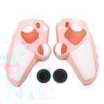 Playstation 5 / PS5 Silikon Skin Skal Fodral Anti-Slip Skydd + Joystick Caps - Rosa