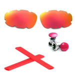 WL Fire Red Vented Polarized Lenses + Earsocks + Bolts For Oakley Split Jacket
