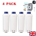 4 Pack Water Filter For DeLonghi Dinamica ECAM350.55.B ECAM 350.55.SB ECAM37095T