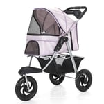 YGWL Pet Stroller,Foldable Dog Stroller,with Storage Basket Three Wheels,Mattress Included,for Cats and Dogs Up to 20KG,Pink