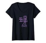 Womens Bratz Purple Yasmin Line Art Lets Shop It Out Text V-Neck T-Shirt
