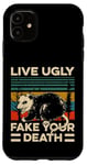 Coque pour iPhone 11 Live Ugly Fake Your Death Retro Vintage Opossum
