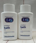 E45 Bath Oil Emollient to Moisturise & Hydrate Dry Skin 2 x 500ml