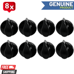 8X BELLING Oven Hob Gas Control Knobs Black Cooker Flame Burner Switch Genuine