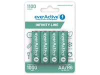 Everactive Rechargeable Batteries R6/Aa 1100 Mah, Blister 4 Pcs. Infinity Line, Ready-To-Use Technology