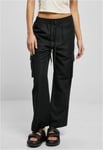 Urban Classics Viskos Cargo byxor med raka ben dam (3XL,black)