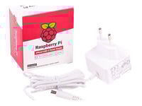 Raspberry Pi - Strömadapter - Ac 100-240 V - 15.3 Watt - Europa - Vit