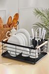 Kitchen Metal Dish Rack Drainer with Removable Drainboard
