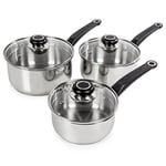 Premium Morphy Richards 970003 Equip 3 Piece Pan Set Stainless Steel Set Of 3 U