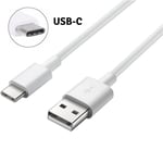 Cable USB-C Chargeur Blanc pour Samsung Galaxy S10 / S9 / S8 / PLUS - Cable Type USB-C Mesure 1 Metre [Phonillico]