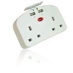 UK To EU Euro Europe European Travel Adapter Power Double Plug With 2 USB Ports