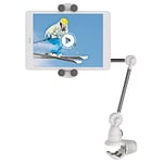 Barkan Tablet Mount Holder for 4-12 inch Devices, Portable Multi-Position, 360 degree Rotation Bracket, fits Apple iPad/Air/Mini, Samsung Galaxy Tab, Firm Clamp, for Smartphone