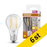 LED lampa E27 | A60 klar | 2700K | 7,5W (75W) dimbar 6st [Osram]