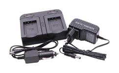 vhbw Chargeur double compatible avec Nikon Coolpix S620, S630, S640, S6150, S6200, S6300 caméra caméscope action-cam - Station, témoin de charge