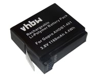 Batterie vhbw Li-Ion 1160mAh (3.8V) pour GoPro Hero 4 ?dition Black Silver Argent Surf Music comme AHDBT-401, 335-06532-000.