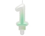 Ombre Ljus Nummer 1 Pärla Vit Och Grön 7Cm Godan