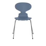 Fritz Hansen - Myran 3101 lackad bokfanér stålstativ silvergrå dusk blue - Matstolar - Arne Jacobsen - Blå - Metall/Trä