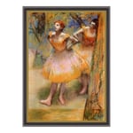 ConKrea Poster and Print with Classic Frame - Edgar Degas Ballerina in Orange and Pink - Impressionism Art (443) Dimensioni Stampa: 50x70cm V - Moderna Alto Spessore Nero