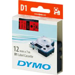 DYMO Dymo D1 Märktejp Standard 12mm, Svart På Rött, 7m Rulle (45017)