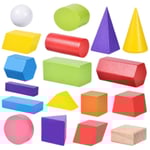 18 st geometriska träklossar geometriska former klossar formmatchning leksaker