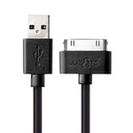 JuicEBitz 3m Super Core [20AWG Pure Copper] Fast Data & Charger Cable Lead for iPad 3 2 1, iPhone 4S 4, iPod - 1st to 6th Generation (3m, Black)