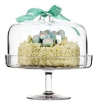 SOLAVIA Glass Large Cake Cupcake Patisserie Stand & Dome Cloche H27 x D26cm, Housewarming Home Decor Gift Wedding