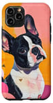 Coque pour iPhone 11 Pro Collages rétro rêveurs avec un chien heureux bouledogue animal mammifère