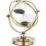 Stor mässings timglas timer 60 minuter, svart sandklocka, metall sandur 60 min, Unity 1 timmes glas sandglas för gåvor, hem, skrivbord, kontorsdekor