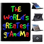 Fancy A Snuggle The World's Greatest Grandma Birthday Gift For Apple iPad 2, 3 & 4 Faux Leather Folio Presenter Case Cover Bag with Stand Capability