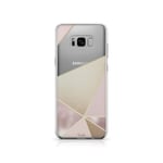 Samsung Galaxy S7 Edge Tirita Clear Soft TPU Rubber Gel Phone Case PRINTED GLITTER, NO REAL GLITTER Marble Navy Blue Rose Gold Glitter Pink Palm Leaves