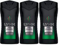 3 x 250ml Lynx Energy Boost Bodywash/Shower Gel -  Africa 