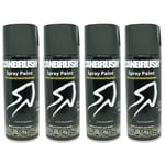 4x Canbrush C30 Gloss Black Spray Paint All Purpose DIY Metal Wood Plastic 400ml