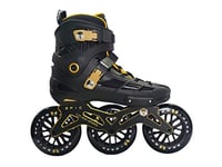 Epic Skates 125mm Engage 3-Wheel Inline Speed Skates, Black/Gold, Adult 7