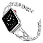 Apple Watch Series 5 40mm rhinestone décor stainless steel watch band - Silver Silver/Grå