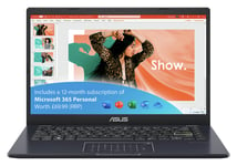ASUS E410 14in 4GB 128GB Laptop -Blue + Microsoft 365 Bundle