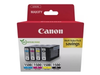 Canon PGI-1500 BK/C/M/Y Multipack - 4-pack - svart, gul, cyan, magenta - original - bläcktank - för MAXIFY iB4050, iB4150, MB5150, MB5155, MB5350, MB5450