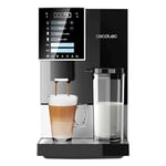 Cecotec Machine à Café Superautomatique Cremmaet Compactccino Black Silver, 19 bars, Réservoir à lait, Système Thermoblock, 5 niveaux de mouture, Réservoir à café 150g