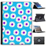 Fancy A Snuggle Turquoise Dainty Daisies Faux Leather Case Cover/Folio for the New Apple iPad 9.7" (2018 Version)