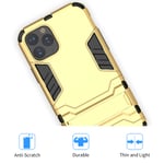 Rugged Protective Back Cover for Apple iPhone 11 6.1, Multifunctional Trible Layer Phone Case Slim Cover Rigid PC Shell + soft Rubber TPU Bumper + Elastic Air Bag with Invisible Support (Yellow)