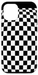 iPhone 13 Pro Black and White Checkered Checker Checkerboard Cute Case