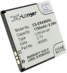 Kompatibelt med Sony Ericsson ST26i, 3.7(3.6V), 1700 mAh