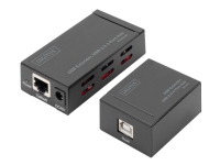 DIGITUS DA-70143 - USB Extender & 2.0 USB Hub 4 Port - USB-utvider - USB 2.0 - over CAT 5/5e/6 - opp til 50 m