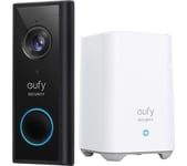 EUFY Video Doorbell 2K with HomeBase - Battery Powered, Black,White