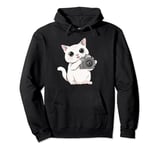 Kawaii Cat With Camera Photographer Funny Cute Photography Pullover Hoodie