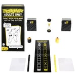 Mattel Games Pictionary Adults Only - la Version sans Filtre pour Adultes consentants, Jeu de société, Jeu de Dessin avec Croquis absurdes, ardoises, feutres et sablier, Version Française, JCM28