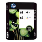 HP Original 62 Black & Colour Set Ink (J3M80AE) Envy 5640 5640 7640 5740 GENUINE